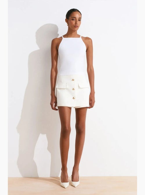 Top de alças halter em malha com laço dilvin - Kiabi