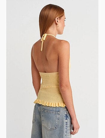 Top de alças halter em malha dilvin