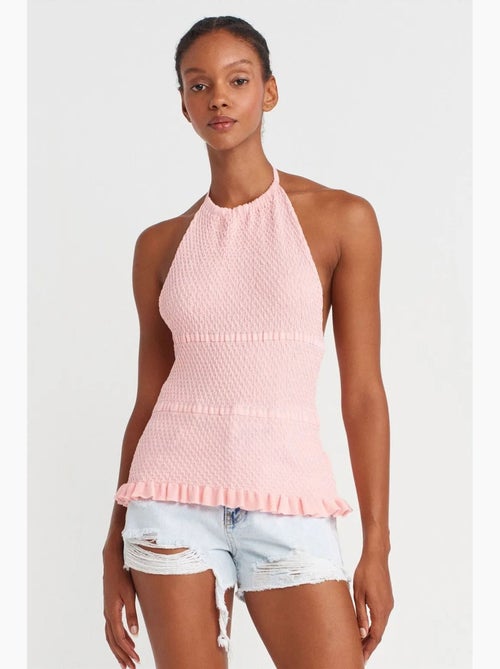 Top de alças halter em malha dilvin - Kiabi