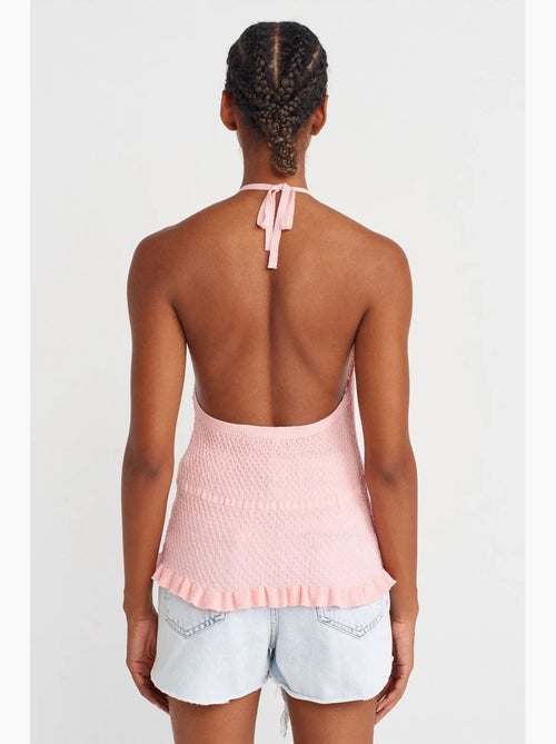 Top de alças halter em malha dilvin - Kiabi