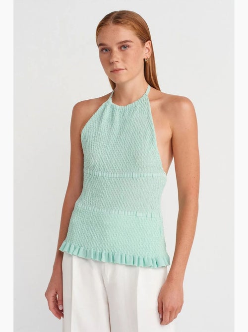 Top de alças halter em malha dilvin - Kiabi