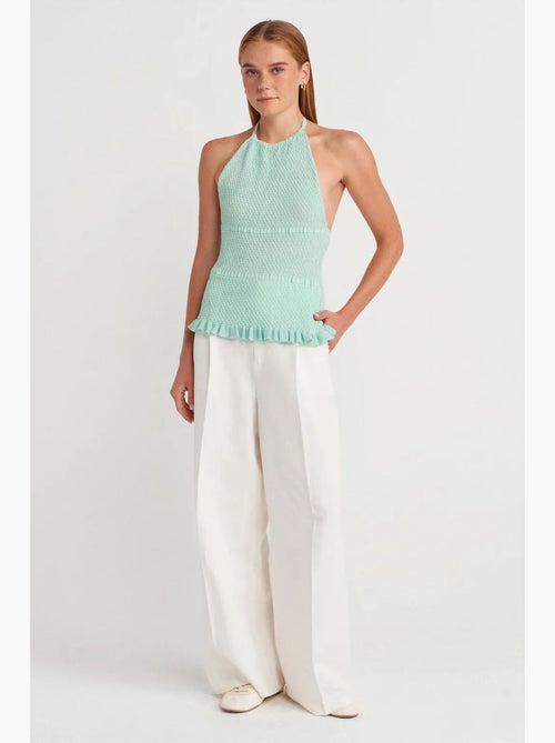 Top de alças halter em malha dilvin - Kiabi