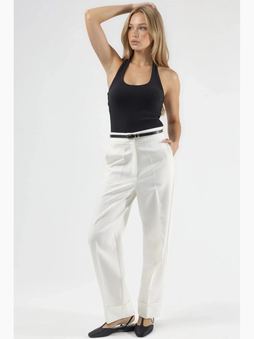 Top de alças halter em malha hiccup - Kiabi Top de alças halter em malha hiccup - Kiabi