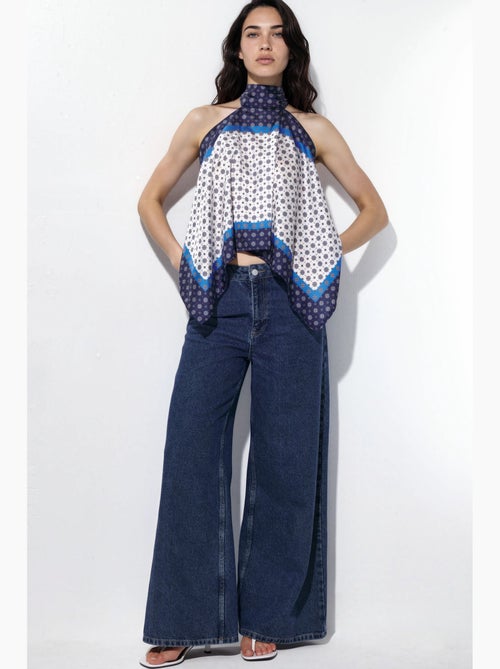 Top de alças halter lenço acetinado hiccup - Kiabi