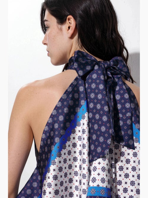 Top de alças halter lenço acetinado hiccup - Kiabi
