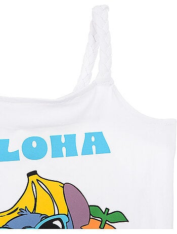 Top de alças lilo & stitch branco menina | licença oficial