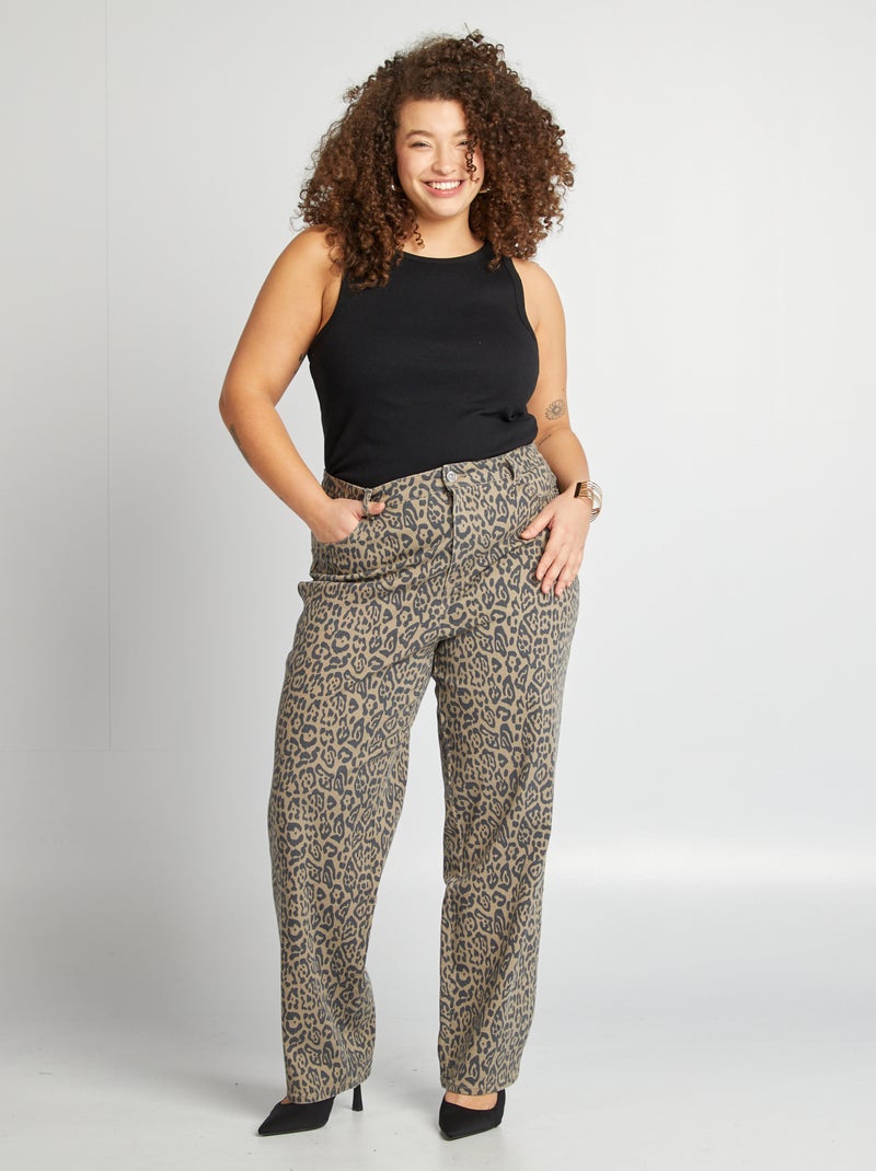 Top de alças liso Preto - Kiabi