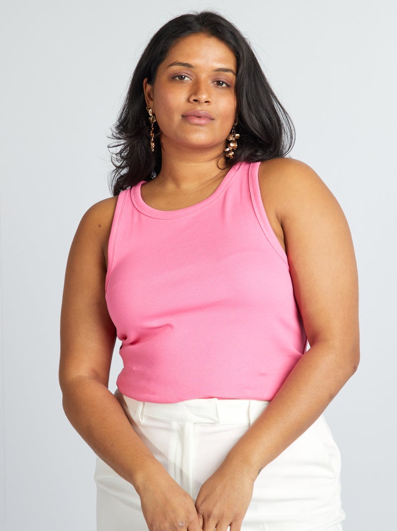 Top de alças liso Rosa - Kiabi