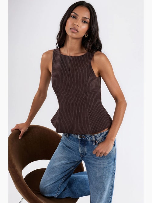 Top de alças peplum hiccup - Kiabi
