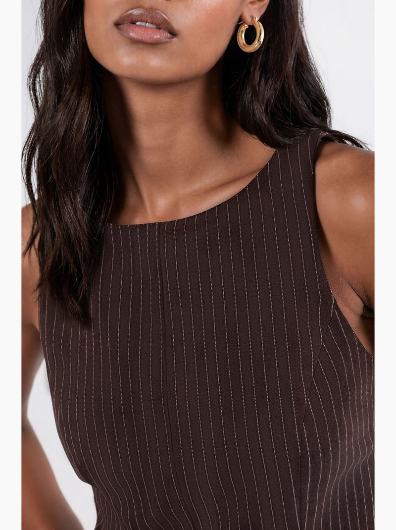 Top de alças peplum hiccup Castanho - Kiabi