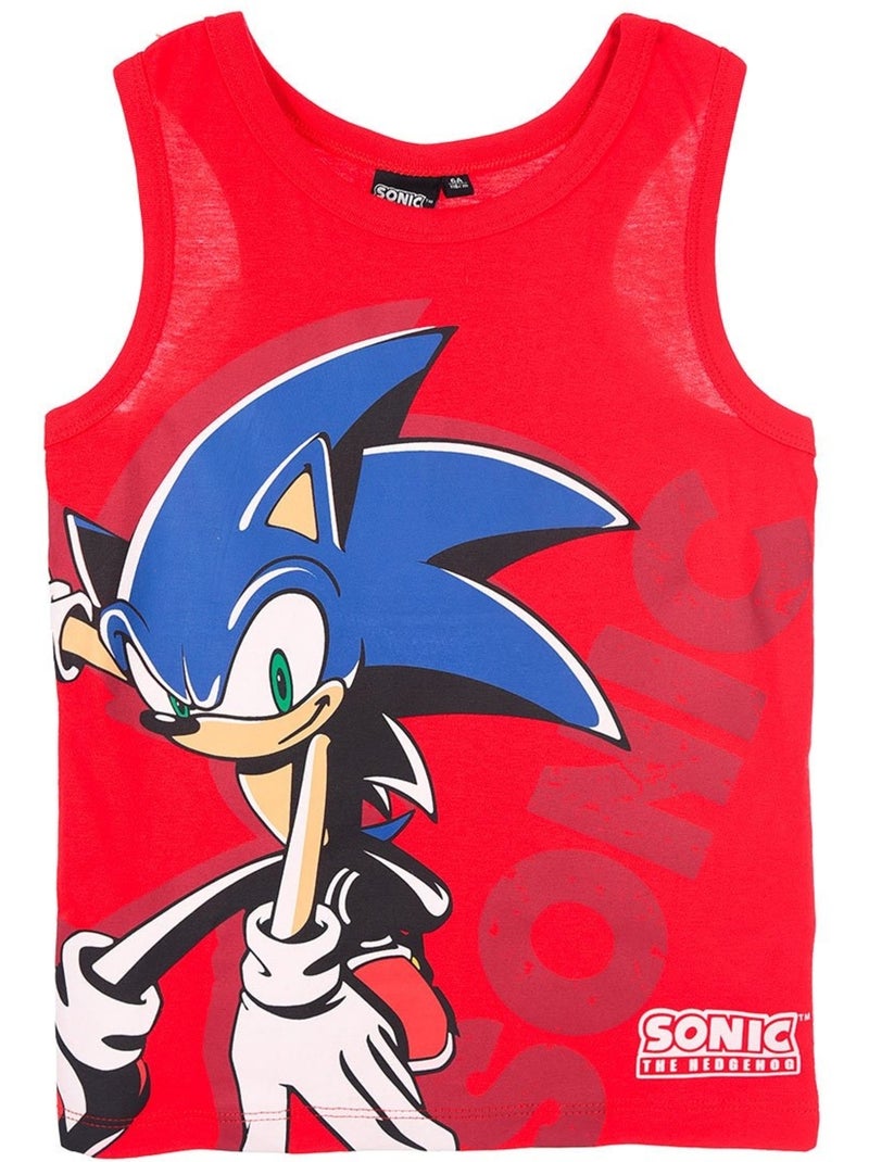 Top de alças sonic menino | licença oficial Vermelho - Kiabi