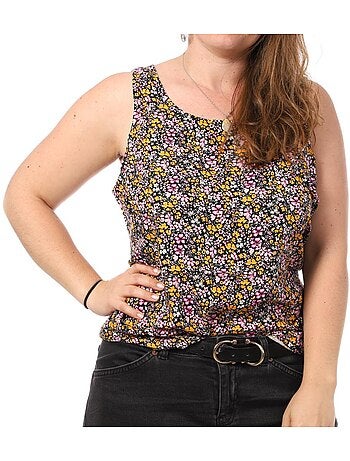 Top de Alças Vero Moda CURVE com Estampado Tigre Preto/Rosa para Mulher