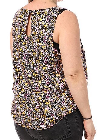 Top de Alças Vero Moda CURVE com Estampado Tigre Preto/Rosa para Mulher