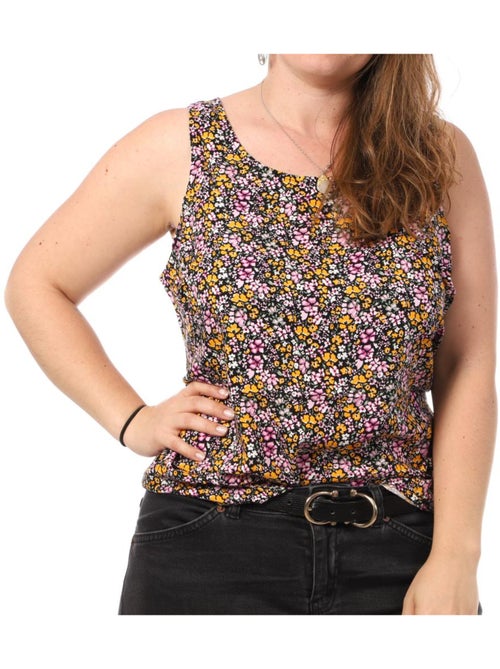 Top de Alças Vero Moda CURVE com Estampado Tigre Preto/Rosa para Mulher - Kiabi Top de Alças Vero Moda CURVE com Estampado Tigre Preto/Rosa para Mulher - Kiabi