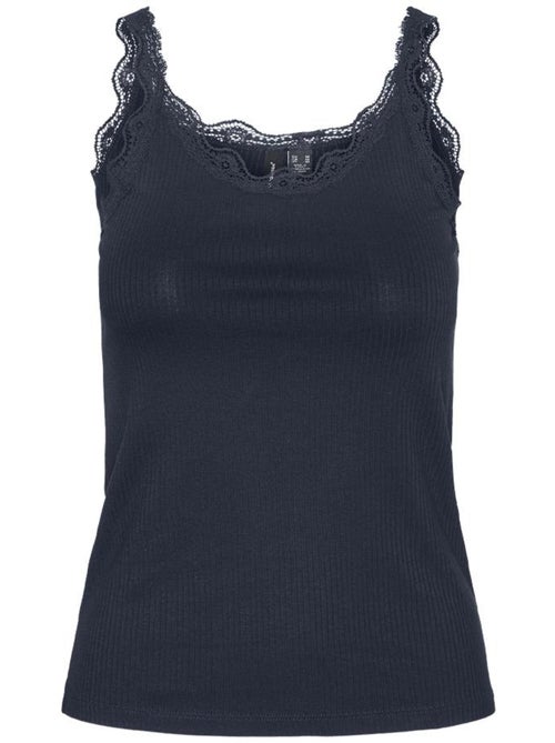 Top de Alças Vero Moda Mily para Mulher Azul-Marinho - Kiabi Top de Alças Vero Moda Mily para Mulher Azul-Marinho - Kiabi