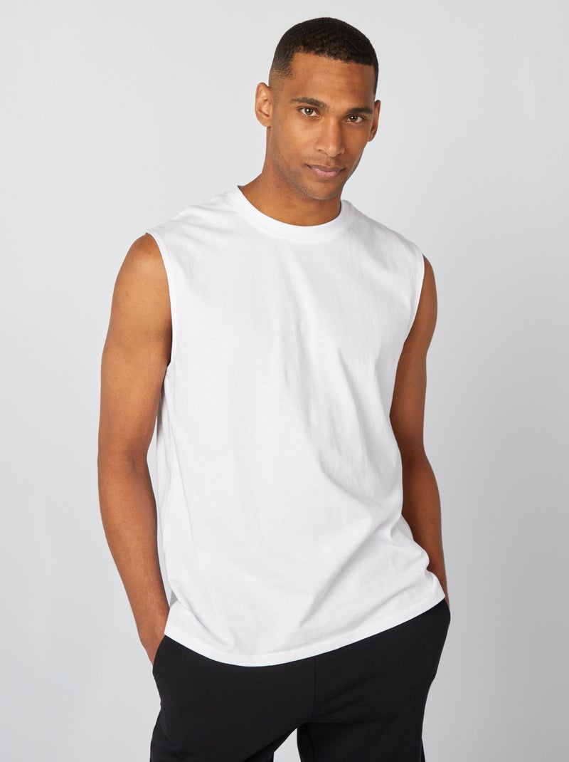 Top de algodão Branco - Kiabi