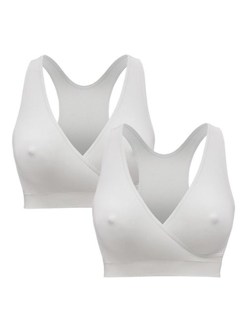 Top de amamentação keep cool - conjunto de 2 - branco - tamanho s - conforto para a noite - - Kiabi Top de amamentação keep cool - conjunto de 2 - branco - tamanho s - conforto para a noite - - Kiabi