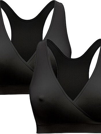 Top de amamentação keep cool - conjunto de 2 - preto - tamanho l - conforto para a noite