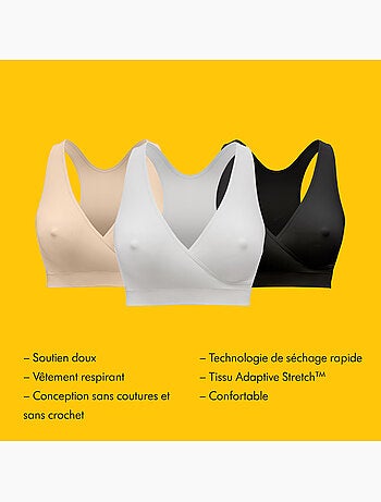 Top de amamentação keep cool - conjunto de 2 - preto - tamanho l - conforto para a noite