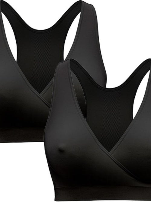 Top de amamentação keep cool - conjunto de 2 - preto - tamanho m - conforto para a noite - - Kiabi Top de amamentação keep cool - conjunto de 2 - preto - tamanho m - conforto para a noite - - Kiabi