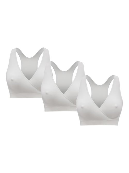 Top de amamentação keep cool - conjunto de 3 - branco - tamanho m - conforto para a noite - - Kiabi Top de amamentação keep cool - conjunto de 3 - branco - tamanho m - conforto para a noite - - Kiabi