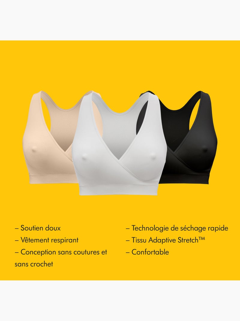 Top de amamentação keep cool - conjunto de 3 - branco - tamanho m - conforto para a noite - Branco - Kiabi