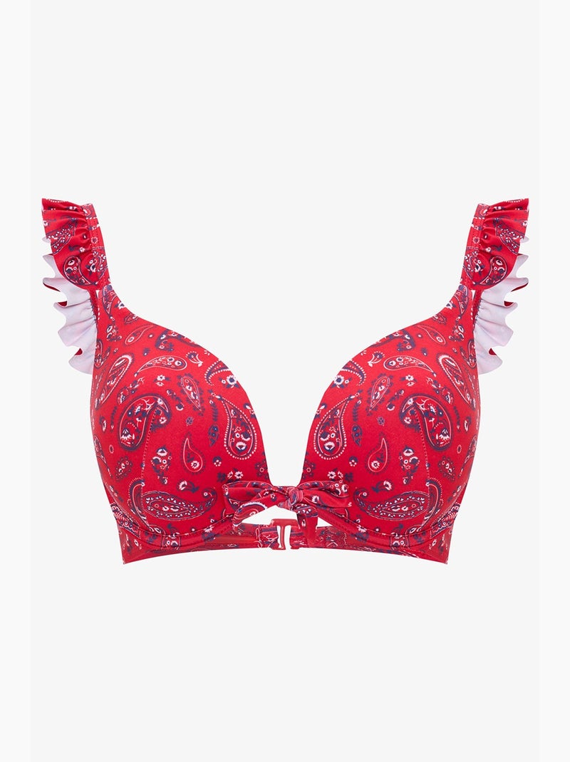 Top de biquíni bandana intense push-up penti Vermelho - Kiabi