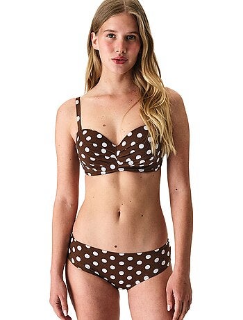 Top de biquíni bandeau polka dot lotus penti