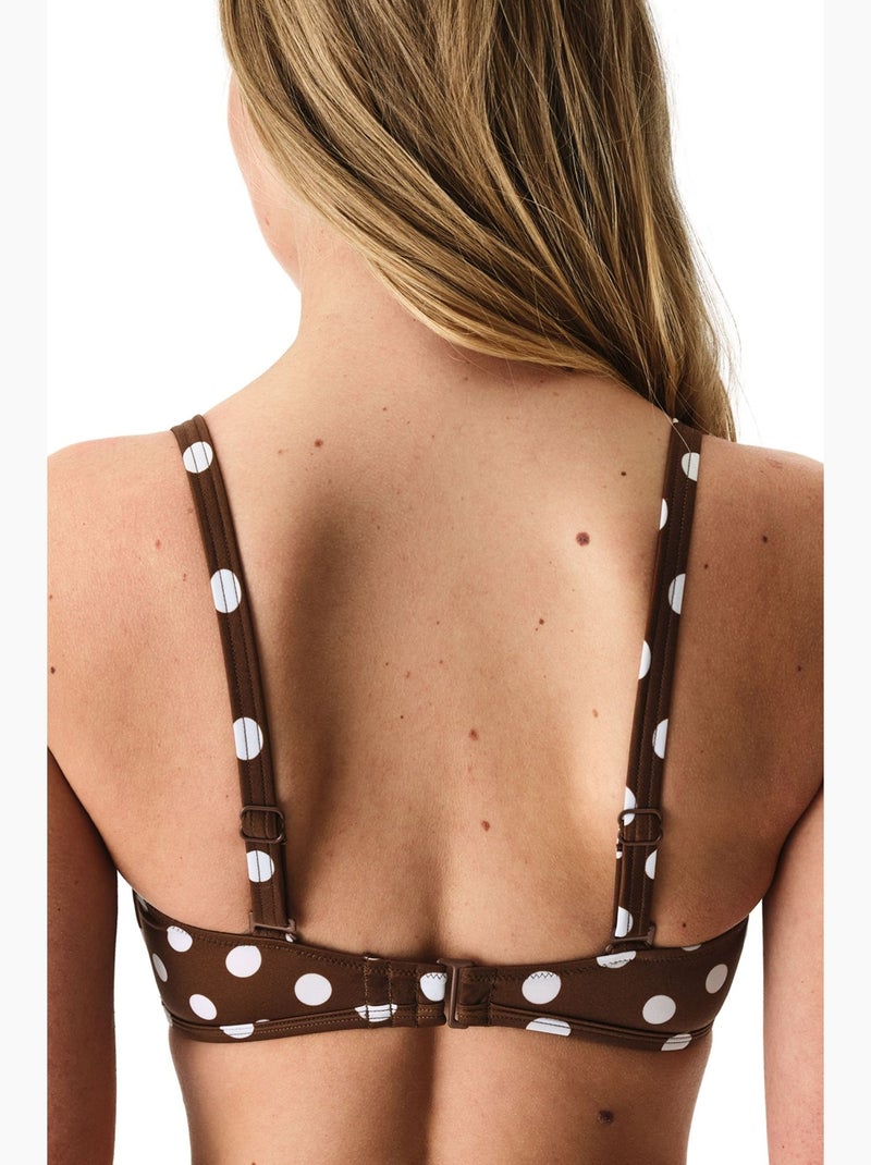 Top de biquíni bandeau polka dot lotus penti Castanho - Kiabi