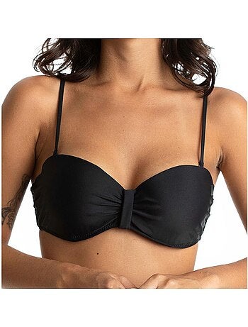 Top de biquíni bandeau preto para mulher sun project