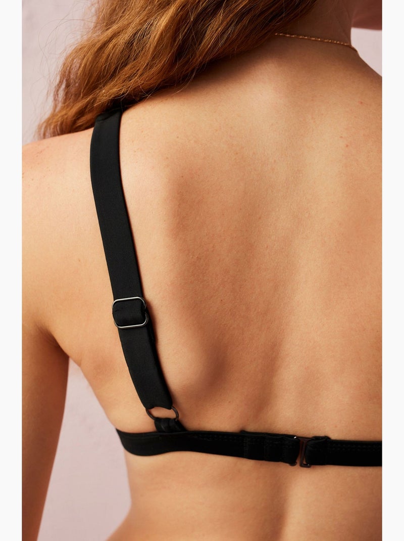 Top de biquíni basic com decote em v profundo penti Preto - Kiabi
