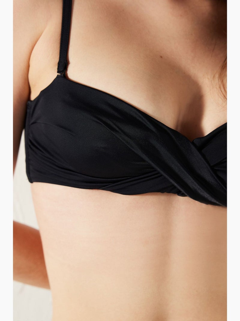 Top de biquíni basic twist penti Preto - Kiabi