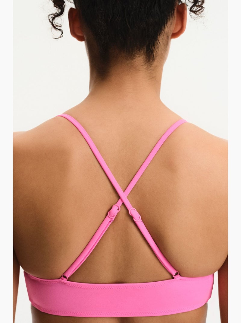 Top de biquíni bralette feminino penti Rosa-fluo/Solinotes - Kiabi