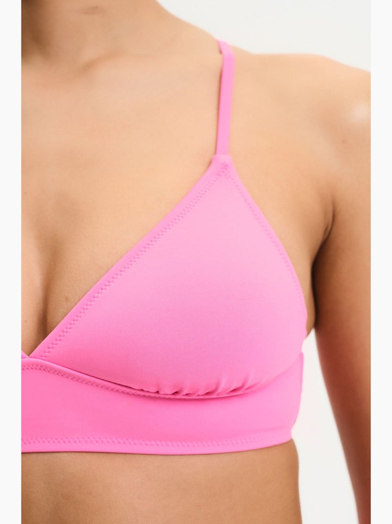 Top de biquíni bralette feminino penti Rosa-fluo/Solinotes - Kiabi