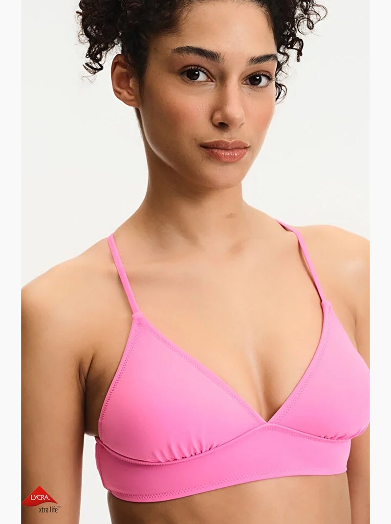 Top de biquíni bralette feminino penti Rosa-fluo/Solinotes - Kiabi