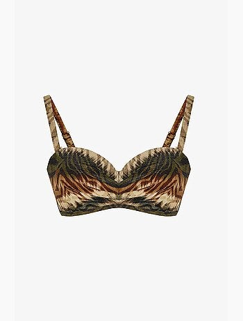 Top de biquíni cesira lotus com estampa zebra e brilho penti