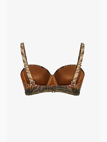 Top de biquíni cesira lotus com estampa zebra e brilho penti