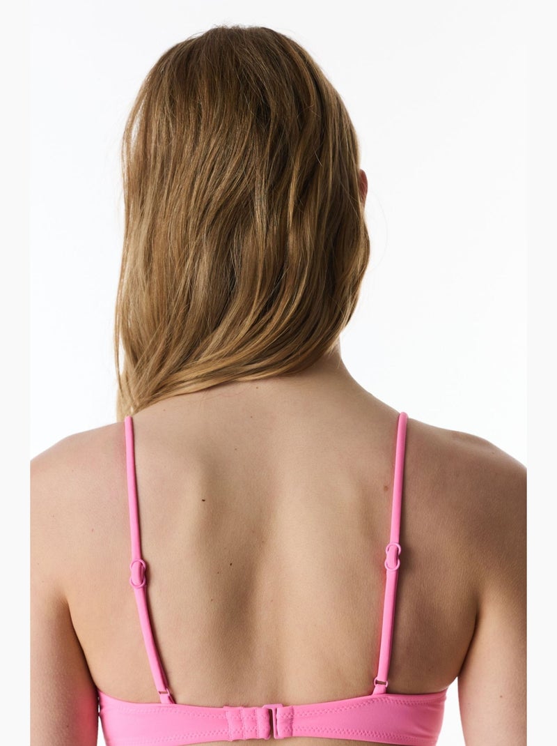 Top de biquíni com abertura frontal penti Rosa-fluo/Solinotes - Kiabi