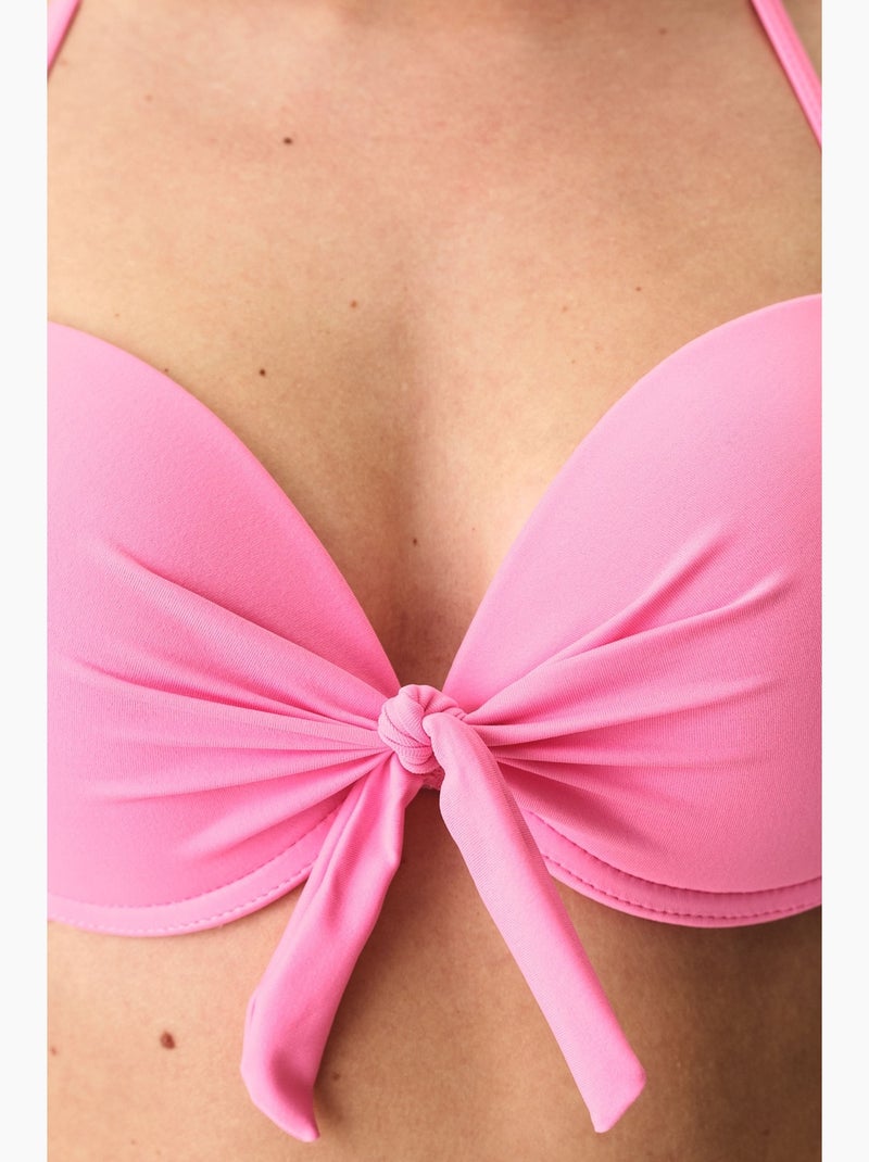 Top de biquíni com copa feminino penti Rosa-fluo/Solinotes - Kiabi