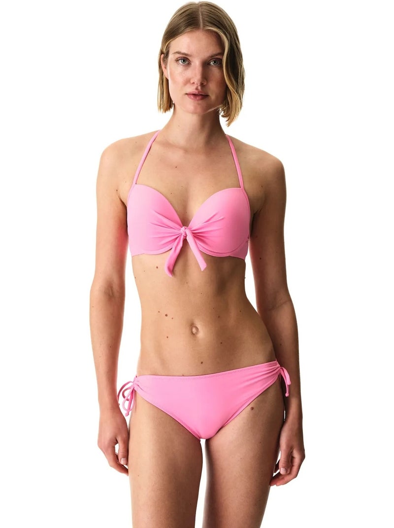 Top de biquíni com copa feminino penti Rosa-fluo/Solinotes - Kiabi