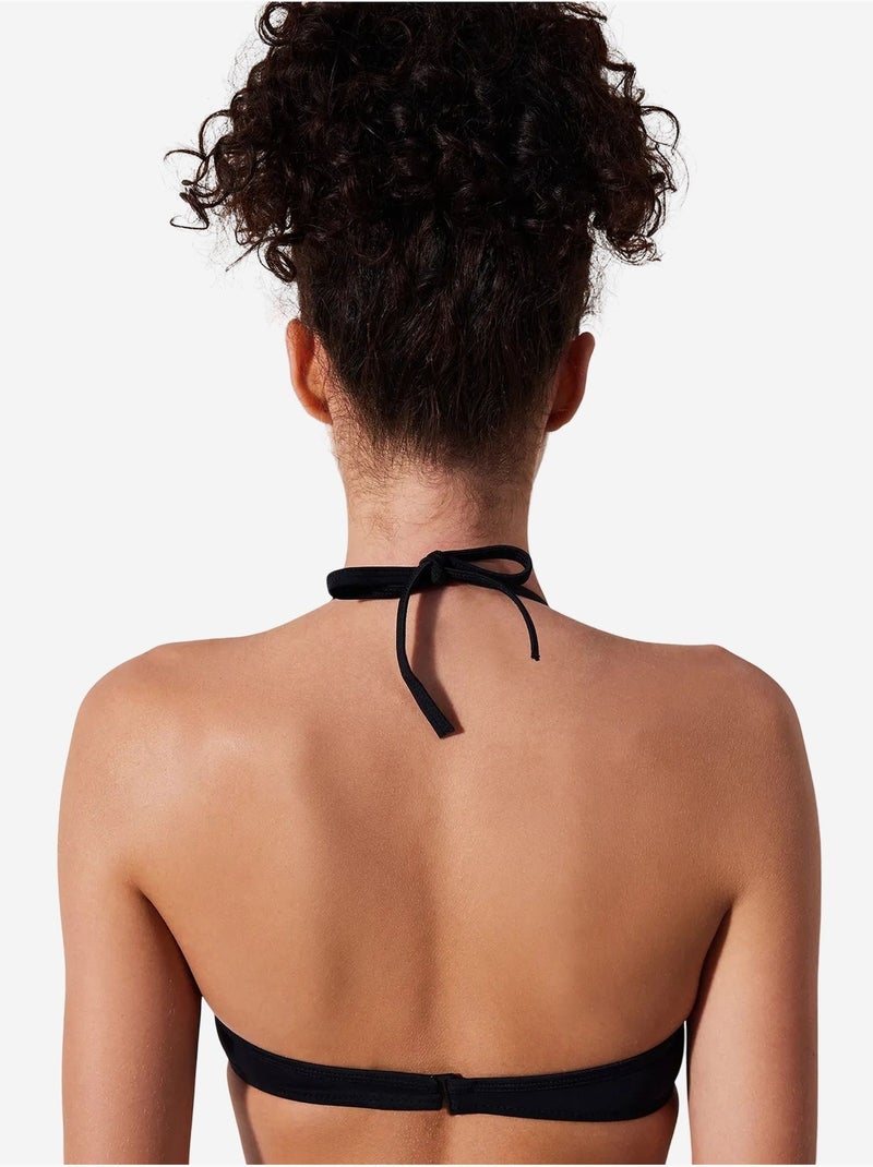 Top de biquíni com copa penti Preto - Kiabi