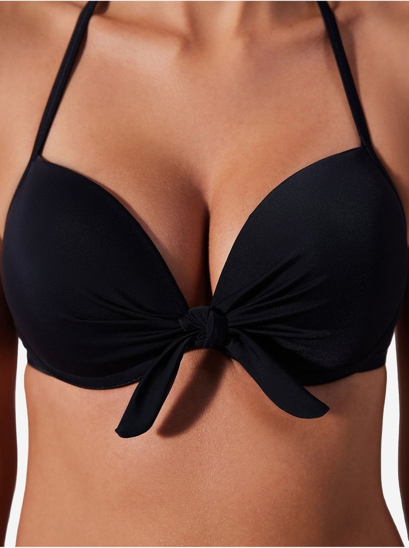 Top de biquíni com copa penti Preto - Kiabi