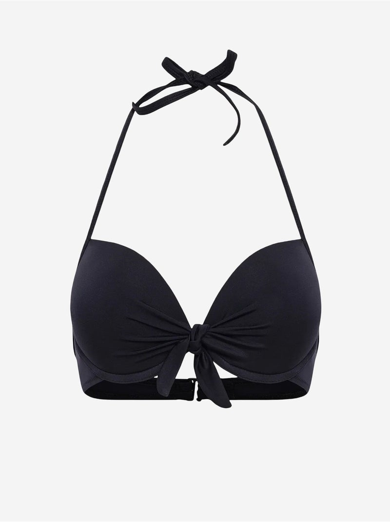 Top de biquíni com copa penti Preto - Kiabi