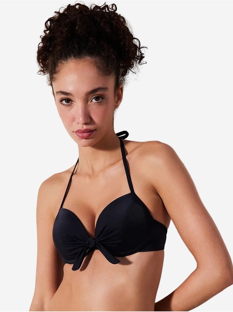 Top de biquíni com copa penti Preto - Kiabi