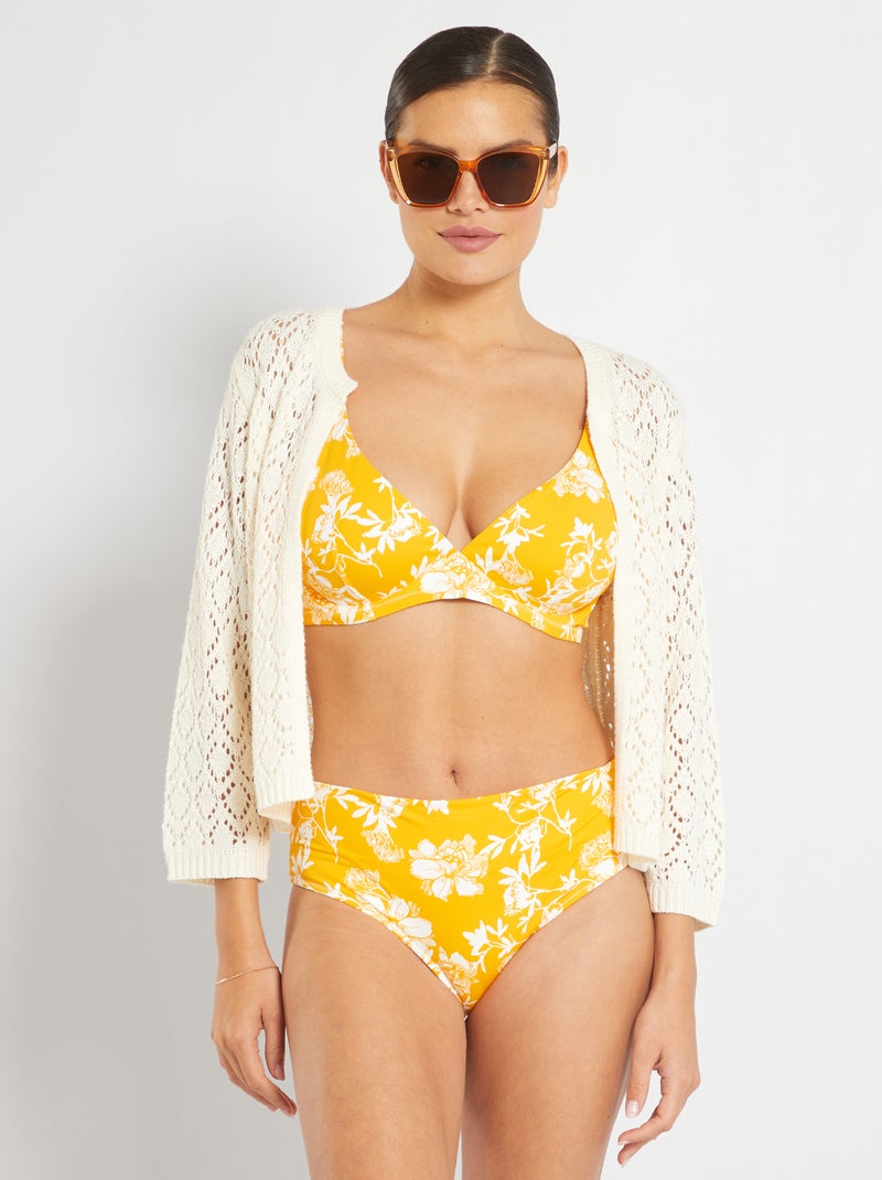 Top de biquíni com copas D&E AMARELO - Kiabi