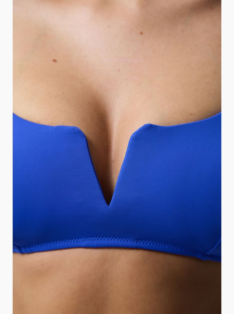 Top de biquíni com decote em v profundo penti Azul-cobalto - Kiabi