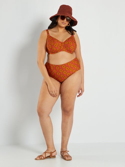 Top de biquíni estampado wax - Kiabi
