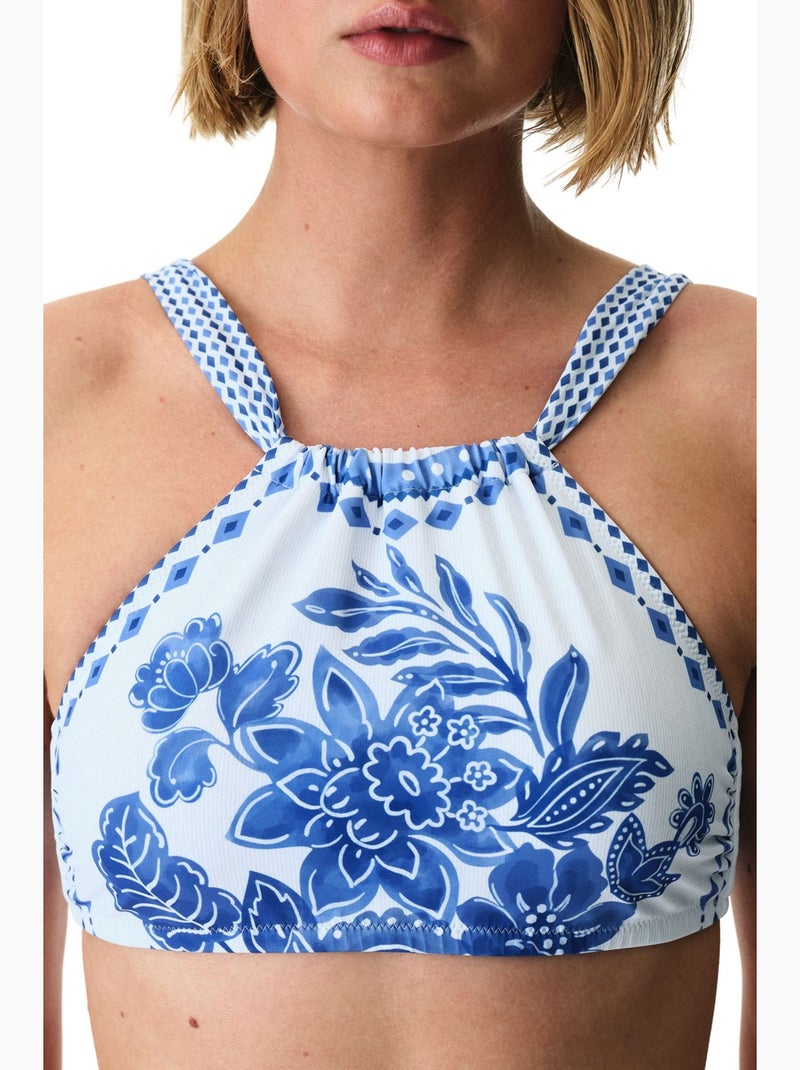 Top de biquíni floral giana penti Branco Azul - Kiabi