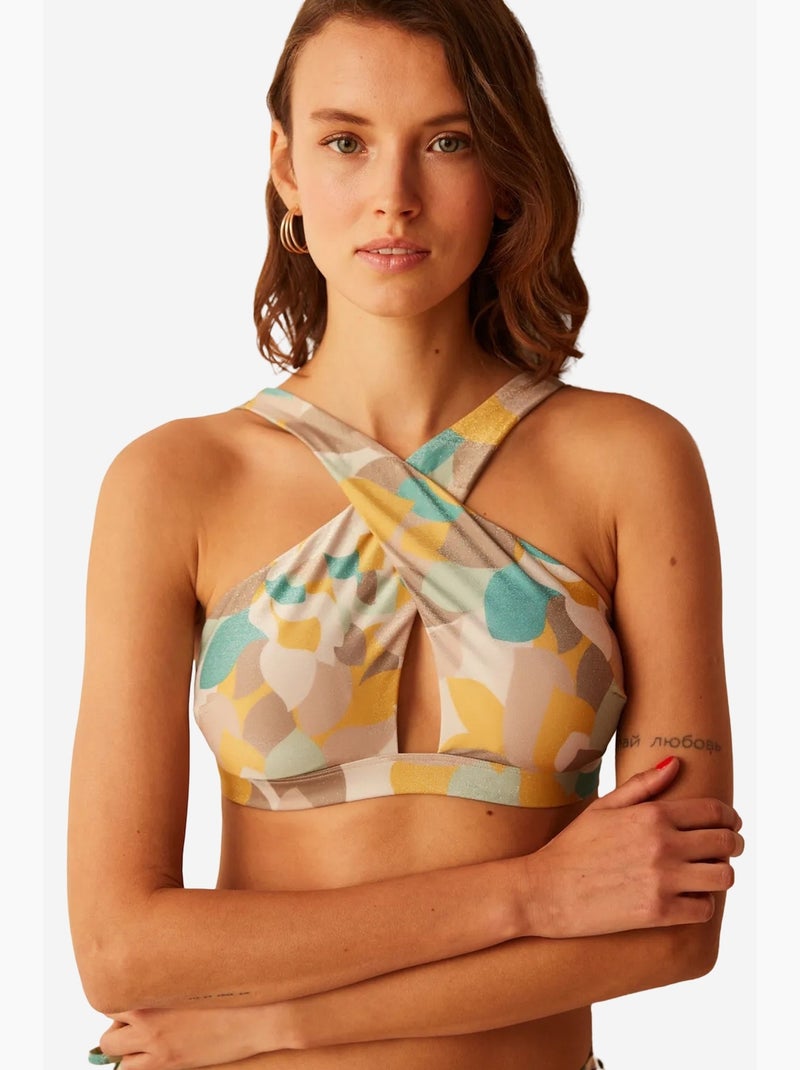 Top de biquíni halter merry estampado penti Areia - Kiabi