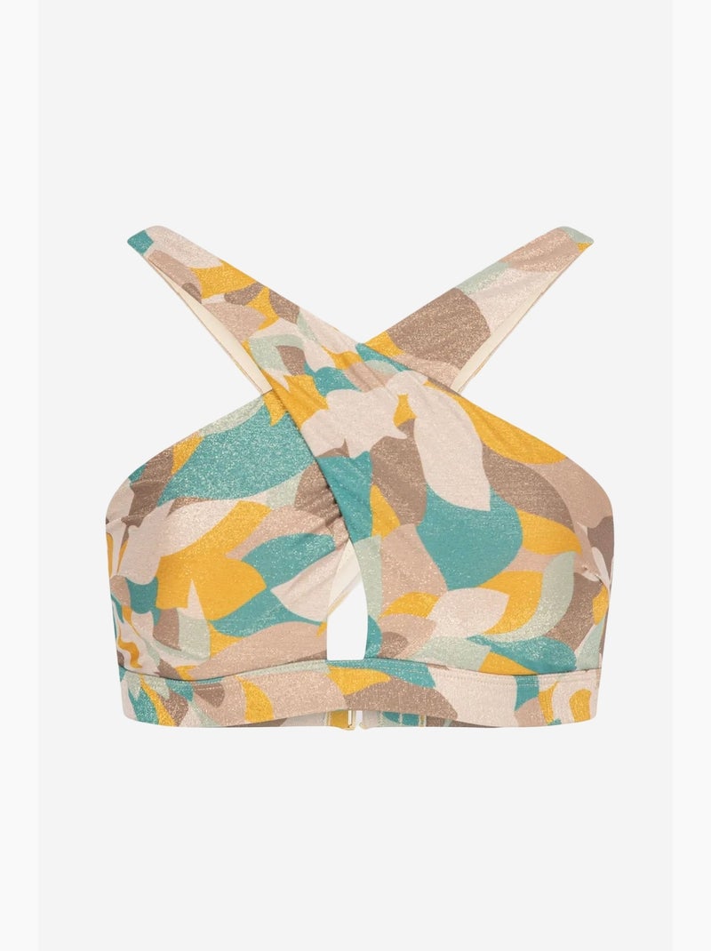 Top de biquíni halter merry estampado penti Areia - Kiabi